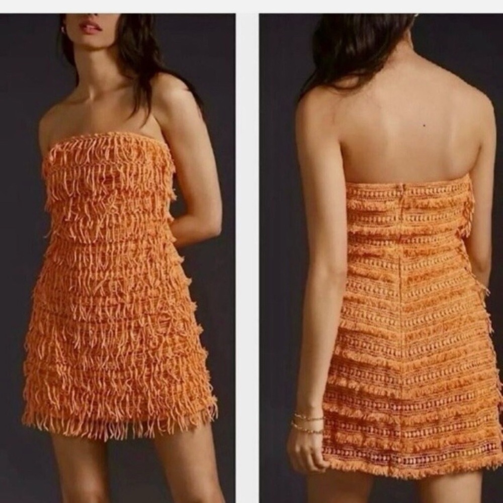 Anthropologie Fringe Mini Dress